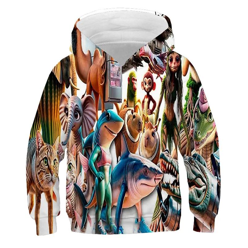 Italian Brainrot Shimpanzinni Bananini Fashion Hoodie Tralalero Tralala Sweatshirt Teen Hoodied Sports Kids Men Popular Hoodies