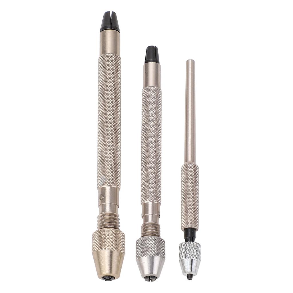 3Pcs Pin Vise Hand Drill Bit Set Aluminum Alloy Non Slip Hand Drill Bit Set Watch Repair Tool