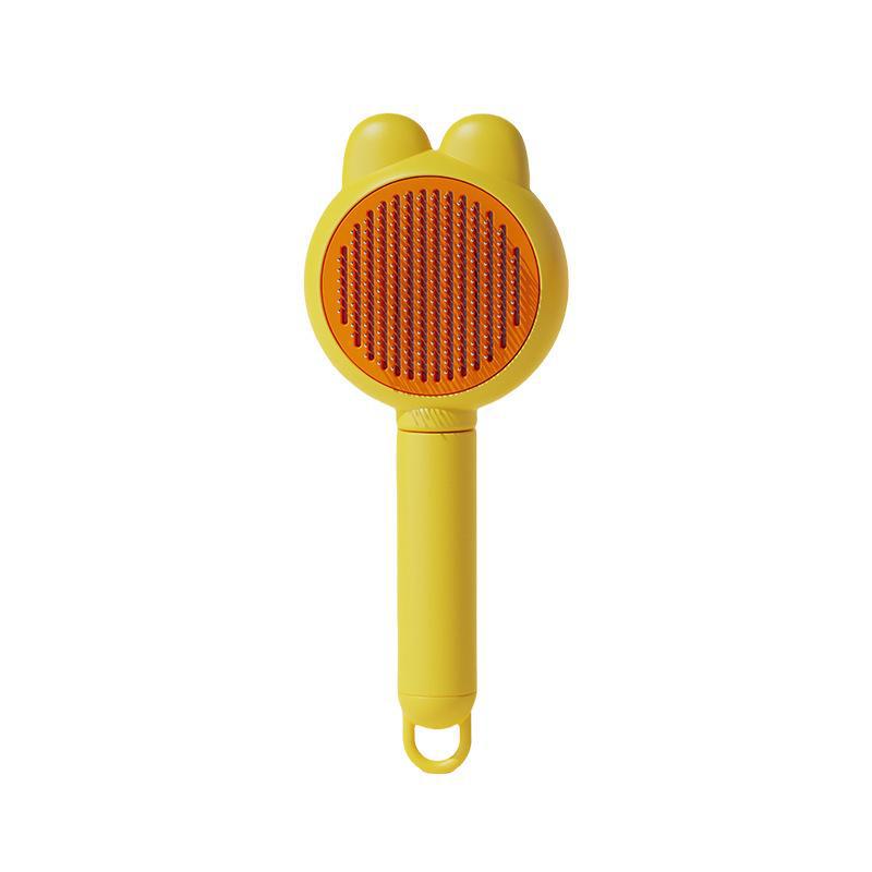 Pet Rabbit & Cat Hair Removal and Massage Comb – Self-Cleaning Detangling Tool for Loose Hair