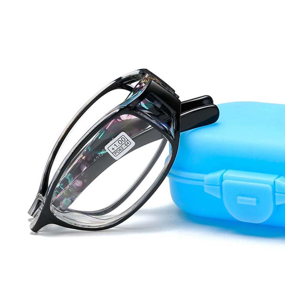 Flower Printed Folding Presbyopic Glasses PC Anti Blu-ray Eyewear Elderly Reading Eyewear Outdoor