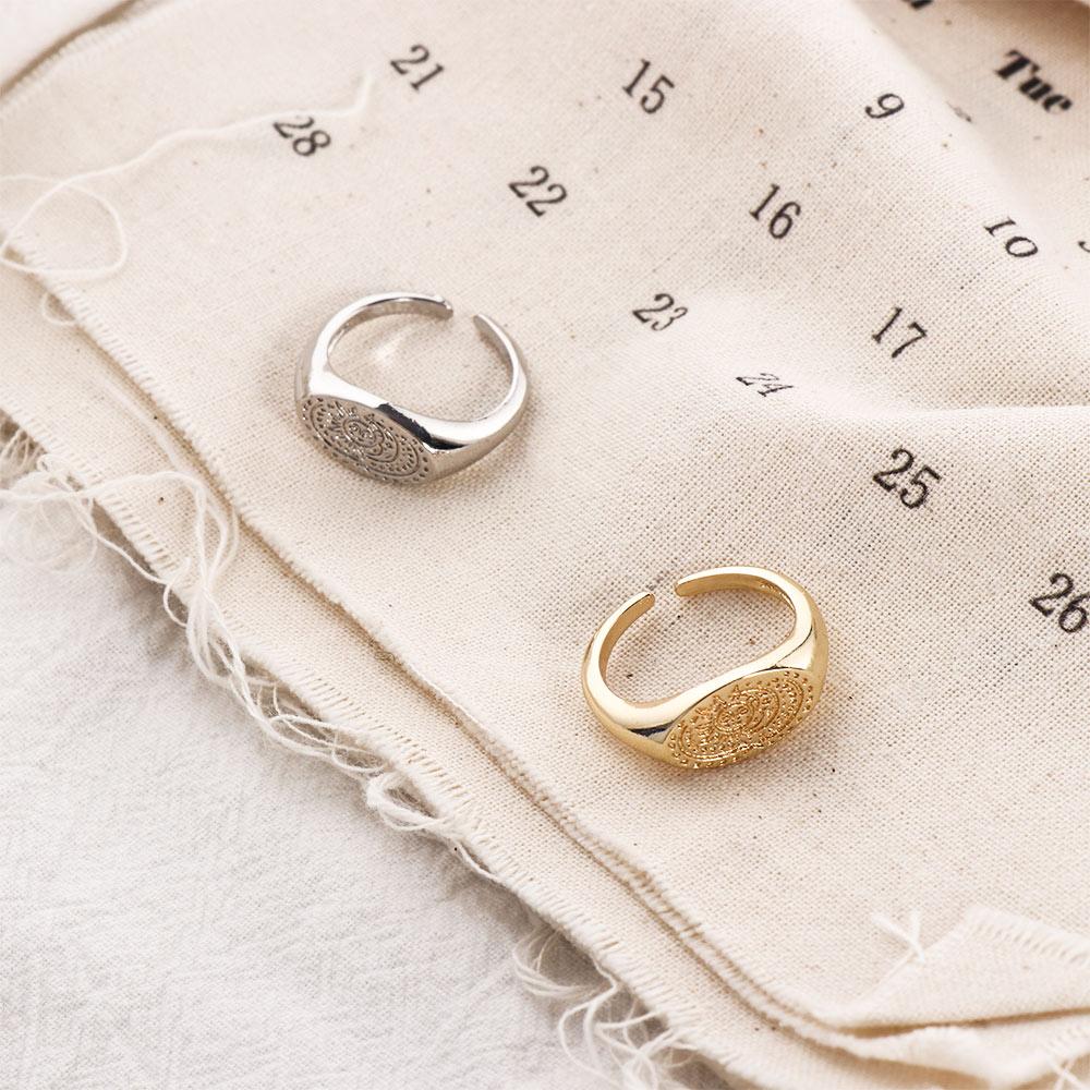 Retro Trendy Korean Punk Girls Sun Moon Copper Open Ring Fashion Jewelry Finger Rings