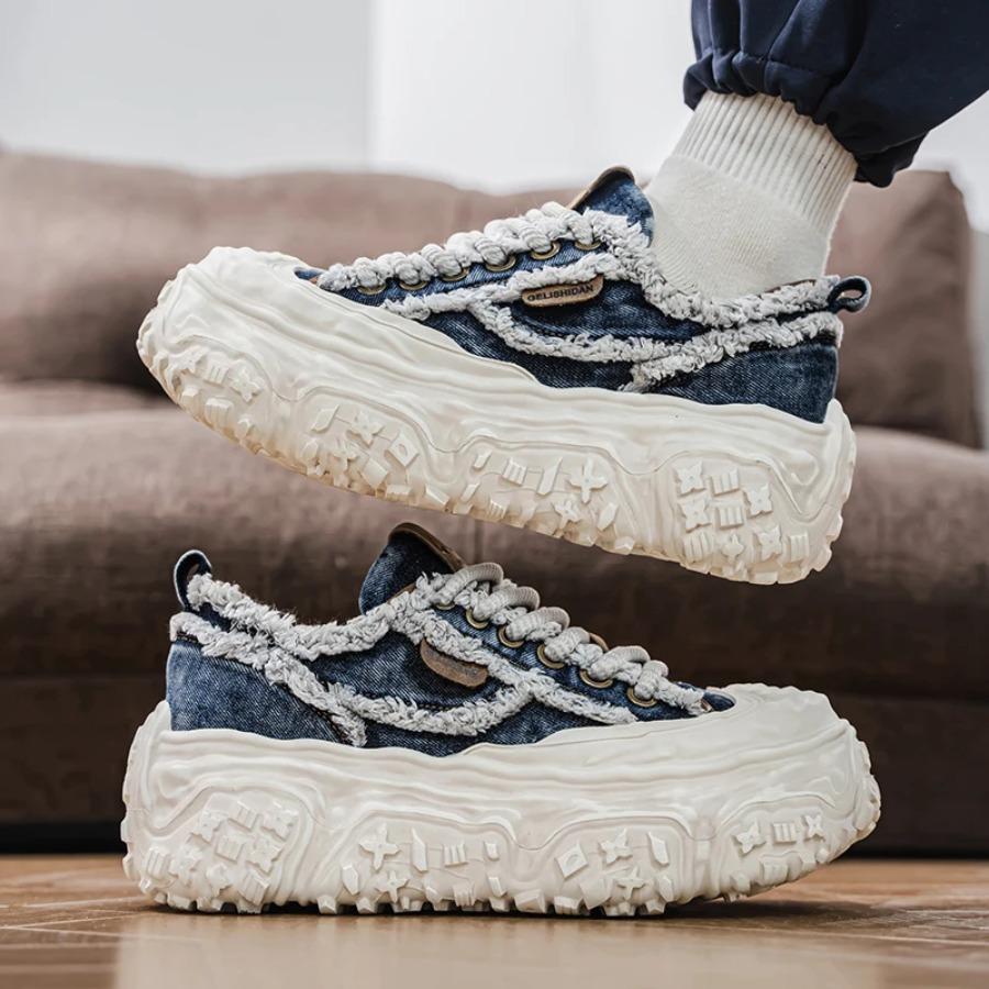 Трендовые 2025 Весна Новые Универсальная Ткань Толстая Подошва Увеличение Роста Повседневные Спортивные Супер Горячие Повседневные Мужские Кроссовки мужчины