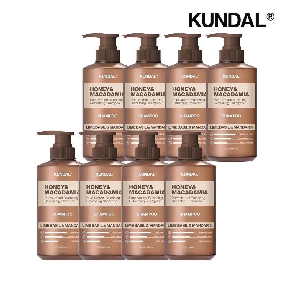 KUNDAL Honey & Macadamia Nature Shampoo Lime Basil & Mandarin 500ml x8