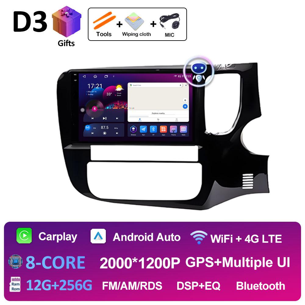 Интеллектуальная система беспроводной Carplay для Mitsubishi Outlander 3 2012 - 2018 BT 2.5D сенсорный экран GPS навигация Автомагнитола без 2din