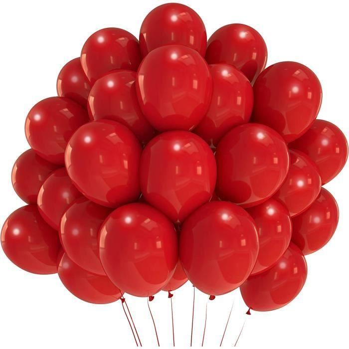 Latex Balloon - Red - 10" (25 Cm) - 50 Pieces - Natural Latex - Helium