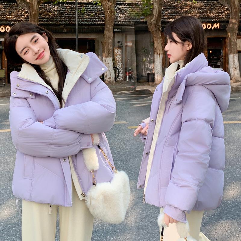 Женская новая корейская версия короткая свободная утепленная пуховая одежда студенческая зимняя куртка куртка