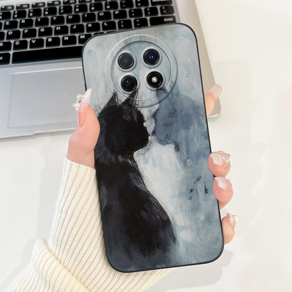 For Realme 12 5G Case For Realme 12X 5G Cover RMX3998 Luxury Fashion Flowers Kawaii Girl Cute Cat Shockproof Phone Case Funda