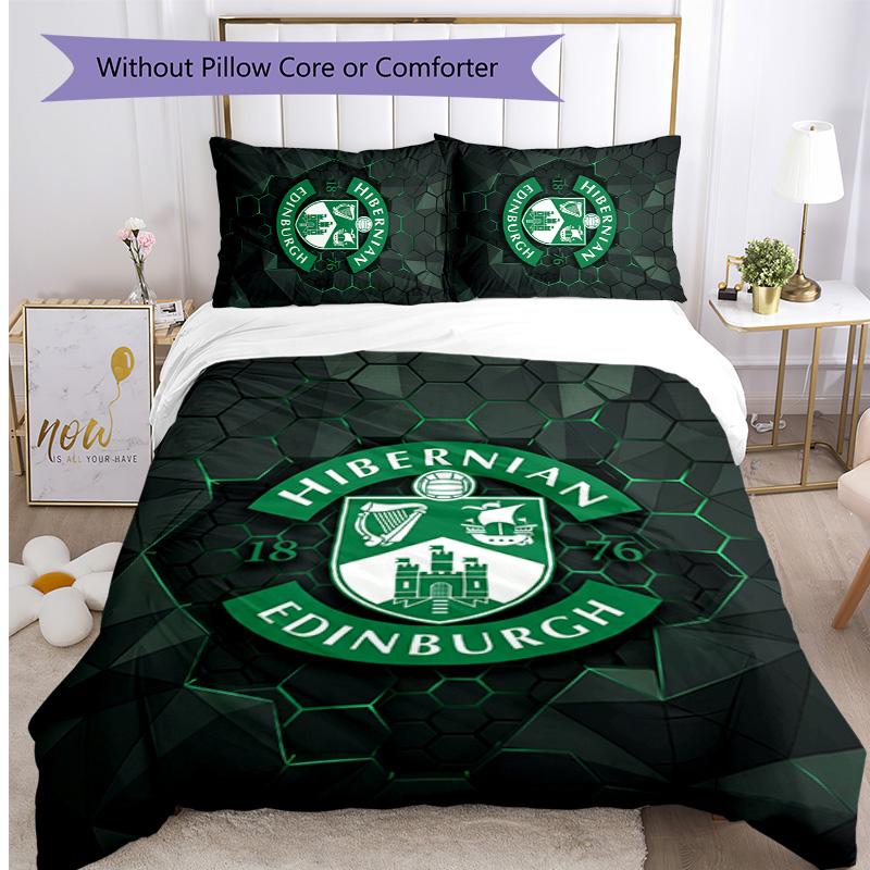 Hibernian FC Печатный комплект постельного белья из 3 предметов Дышащий пододеяльник с наволочками Декорационное постельное белье для спальни Дома
