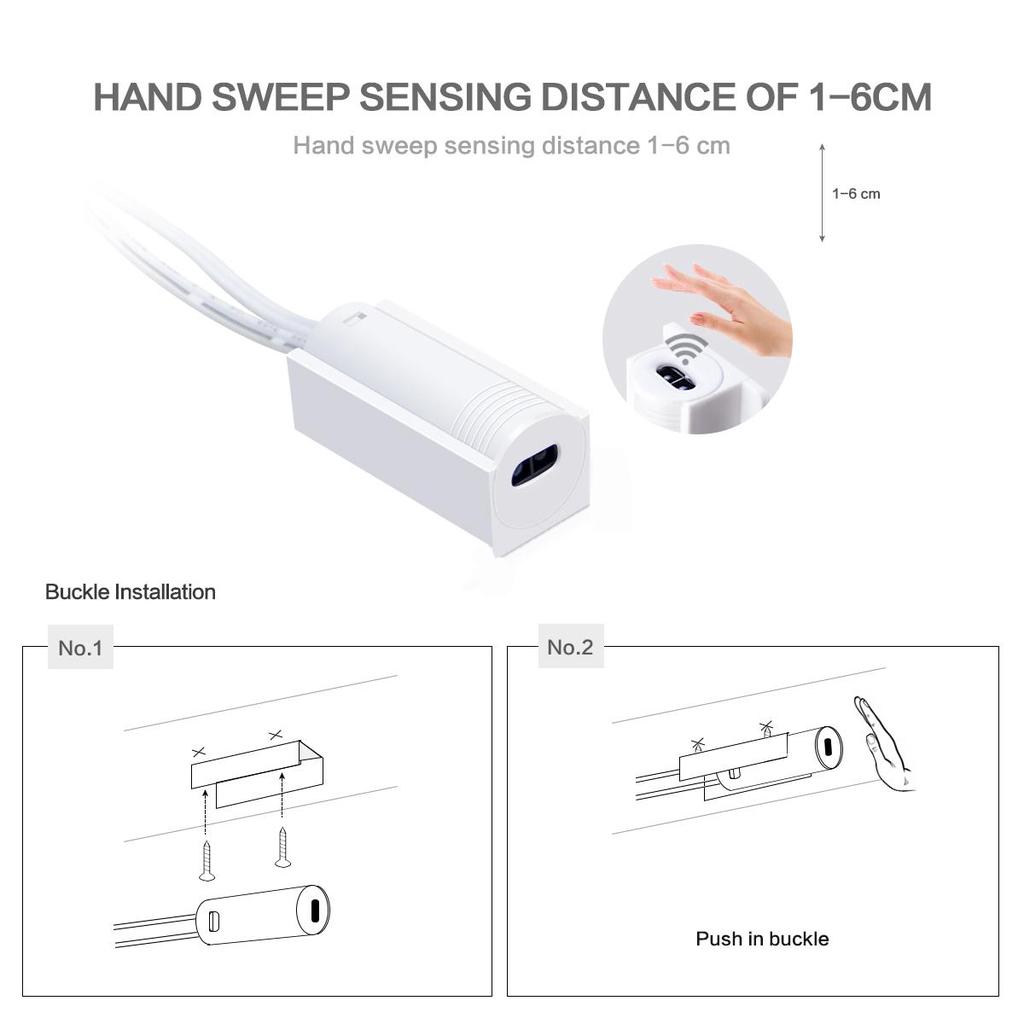 Тип отверстия, переключатель движения Seneor, 5A, 12 В-24 В, датчик сканирования ручной волны с портом 2510/портом постоянного тока для домашней кухни, светодиодная лента