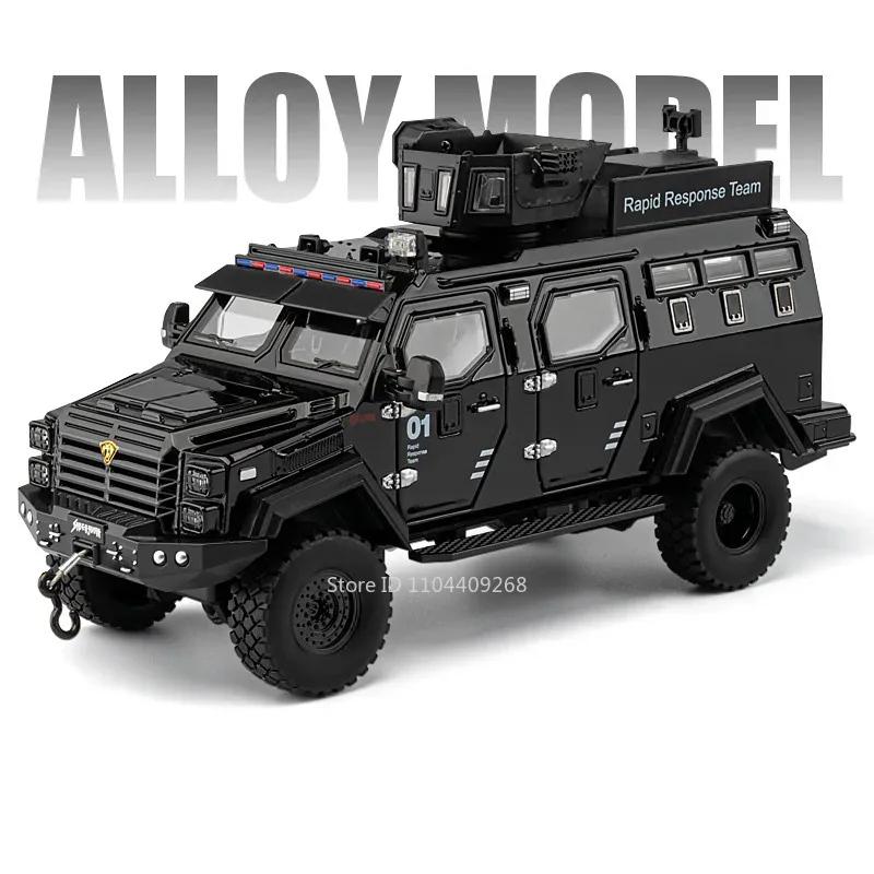 Scale 1:24 Sabertooth Car Model Toy Doors Opened Pull Back Metal Diecast Shock Absorption Armored Vehicles Desktop Ornaments