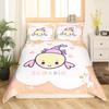 Axolotl Duvet Cover Set Pink Newt Wildlife Comforter Cover With Pillowcases Cartoon Octopus Animal Kawaii Style Twin Quilt Cover