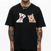 2023 Funniest Cats and Dogs T Shirt Unisex Harajuku Aesthetic Graphic Cute Digital Chibi Tshirt Unisex Vintage Cotton Tee Shirt