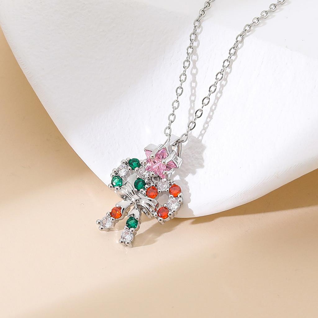 European Hot Sale Christmas Series Pendant Necklaces Light Luxury Gift TungstenCross Chain Necklaces