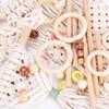 10Pcs Unfinished Solid Wooden Rings 40-100MM Natural Wood Rings for Macrame DIY Crafts Wood Hoops Ornaments Connectors Jewelry