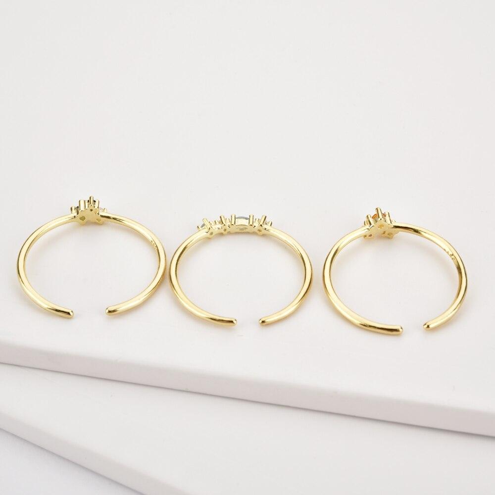 Стерлингового Серебра 925 пробы, три циркона, красочные кольца изменяемого размера, летняя коллекция, роскошные радужные тонкие круглые украшения для вечеринки