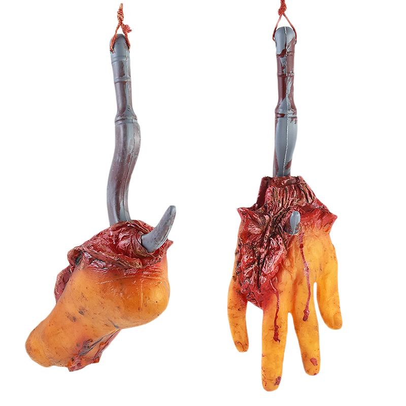 1 комплект Хэллоуин Кровавые Ноги Руки Поддельные Страшные Отрубленные Части Тела С Крюком Для Хэллоуин Вечеринки Подвесные Декорации Реквизит