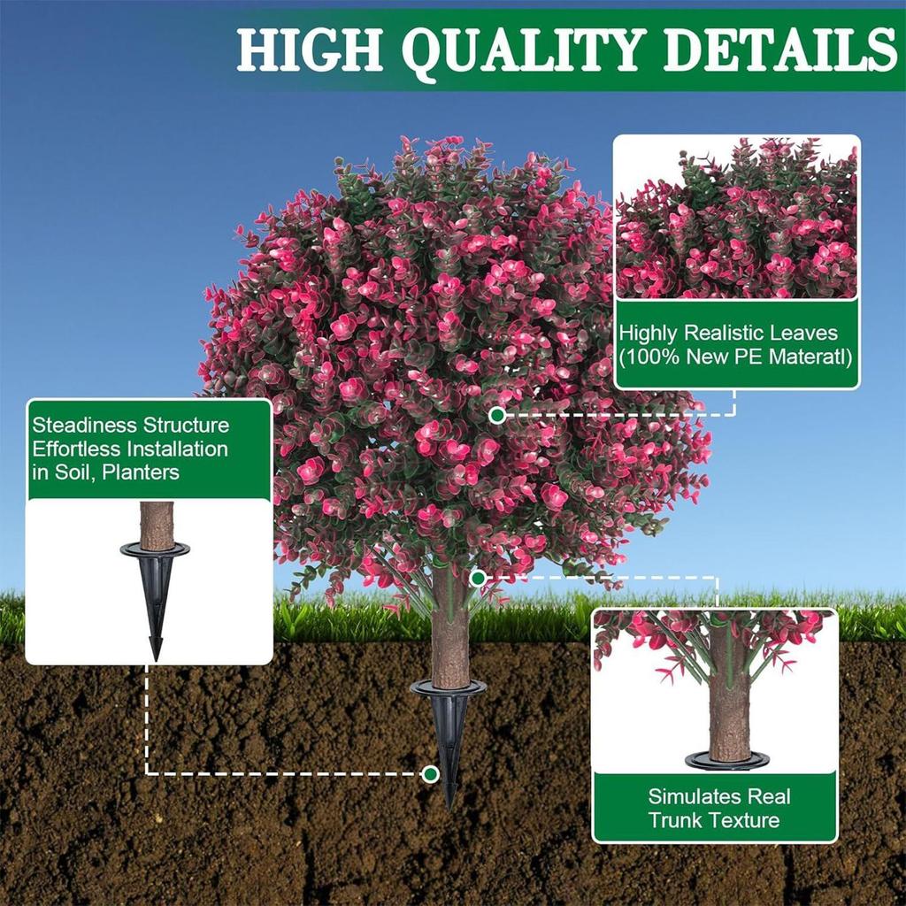 Самшит Топиар Погодоустойчивый 23-дюймовый Куст Искусственные Уличные Деревья Искусственный Топиар Для Сада Двора Патио Газона Дорожки Подъездной Дорожки