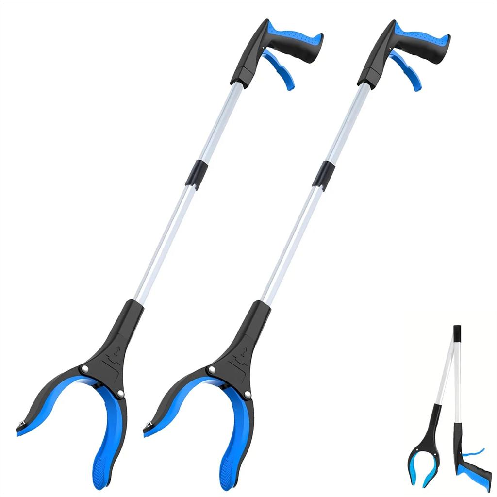 Премиальный 1-упаковка 34 дюйма Extra Long Grabber Reacher с 360° вращающейся челюстью, магнитом, складной, для подбора предметов, средство для помощи в передвижении, инструмент для дотягивания