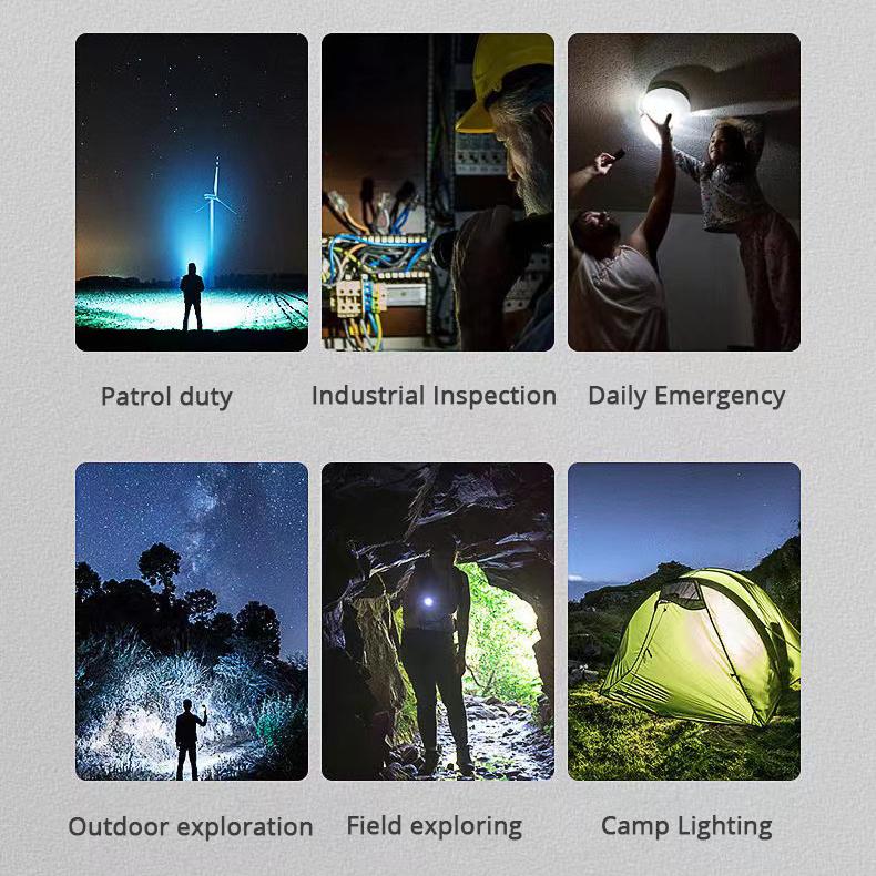 2022 Mini Keychain Flashlight USB Fast Charging Led Lights Waterproof Pocket Fluorescent Lamps Outdoor Warning Camping Flashlight