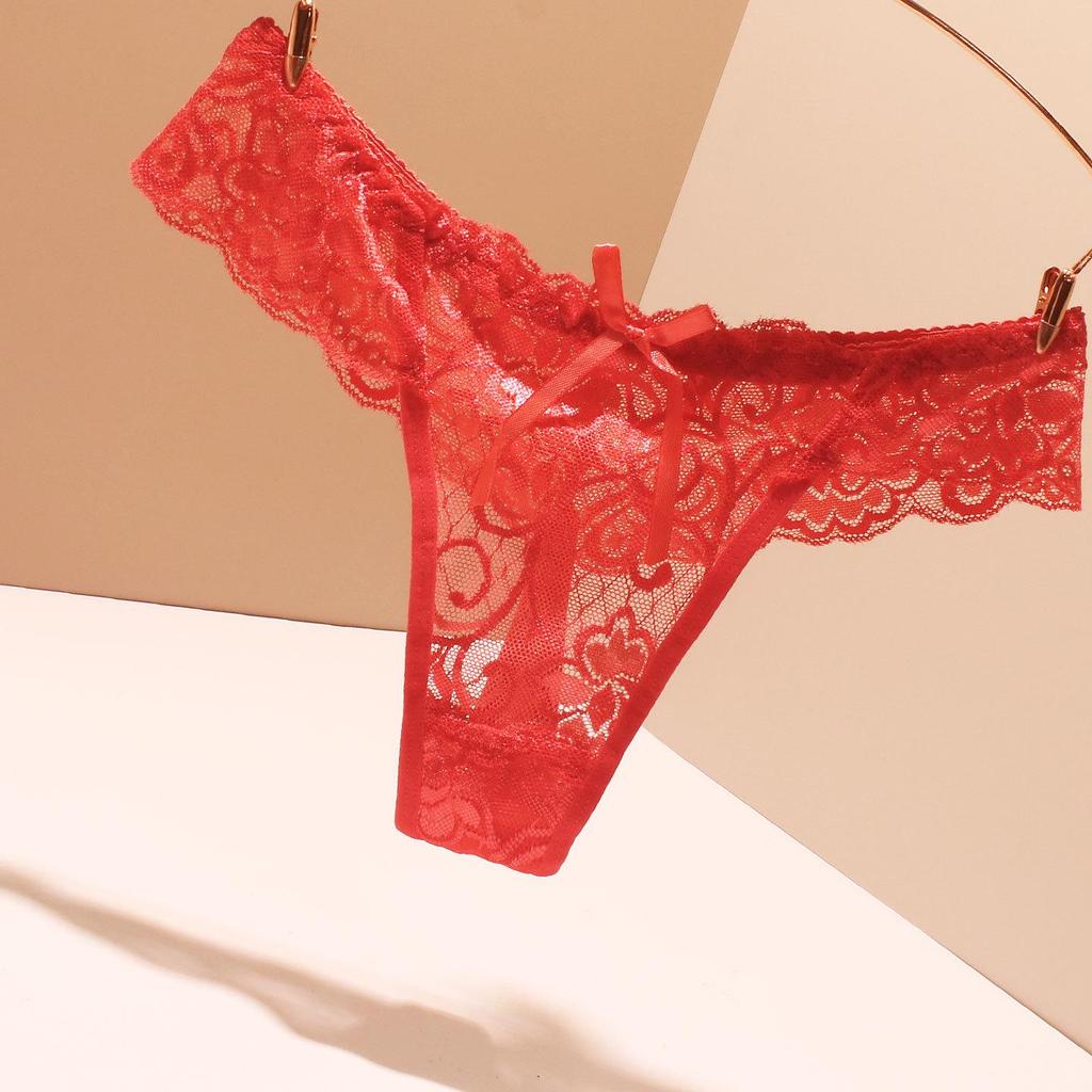 Женские бесшовные кружевные стринги: Удобные, Сексуальные, Прозрачные с Бантиком и Ластовицей из 100% хлопка