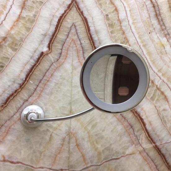 Светодиодное складное зеркало с присоской 10X вращающееся на 360 градусов зеркало для макияжа на гибкой ножке портативное косметическое зеркало с лампой