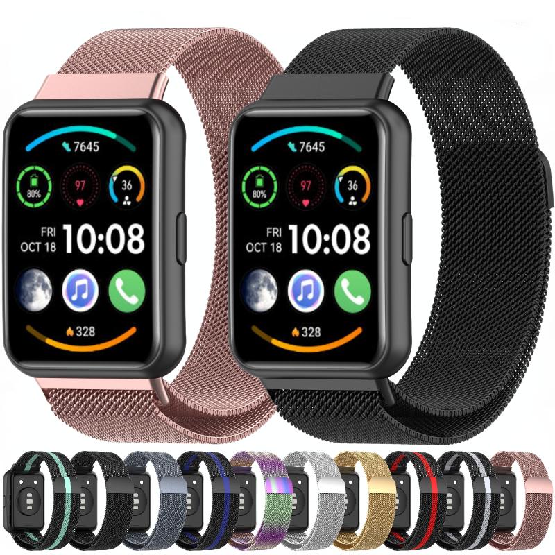 Металлический магнитный ремешок-петля для Huawei Watch Fit 2 Sport Миланский браслет из нержавеющей стали для аксессуаров Huawei Watch Fit 2
