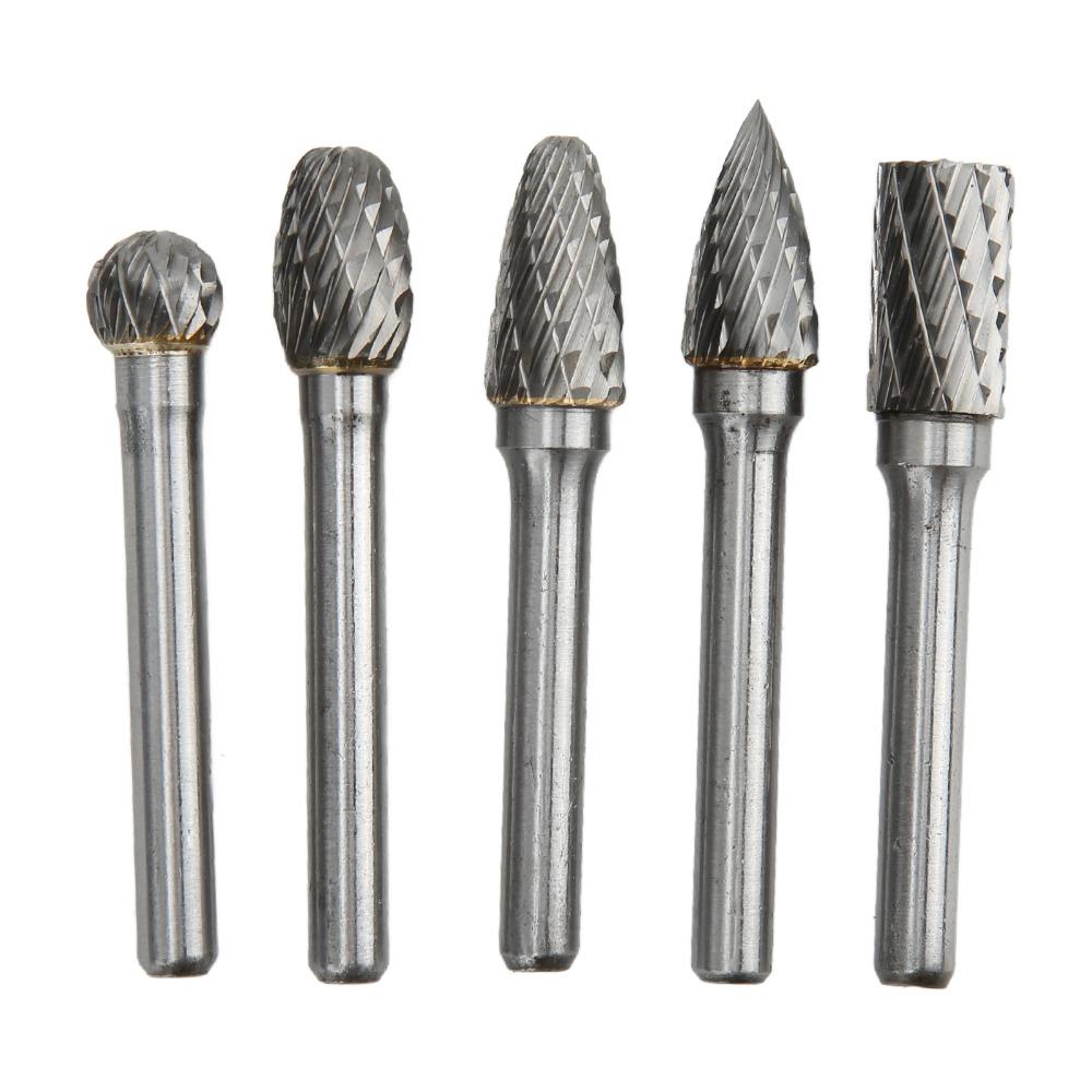 5PCS Alloy Steel Carbide Rotary Burr Set 6x10mm Rotary Burr File Set  Weld Seam Trimming