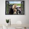 Горизонтальный постер с коровами у окна, винтажный фермерский дом, настенные художественные фотографии с изображением коровы для гостиной, детской спальни, домашнего декора, холст куадрос
