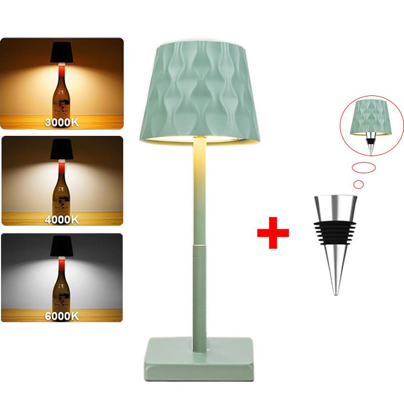 2025 Новая светодиодная настольная лампа Беспроводная лампа в виде винной бутылки 2-в-1 3 цвета Бесступенчатая регулировка яркости Перезаряжаемый креативный окружающий свет