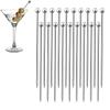 Appetizers Reuseable Stainless Steel Cocktail Barbeque Sticks Picks Toothpick Skewer