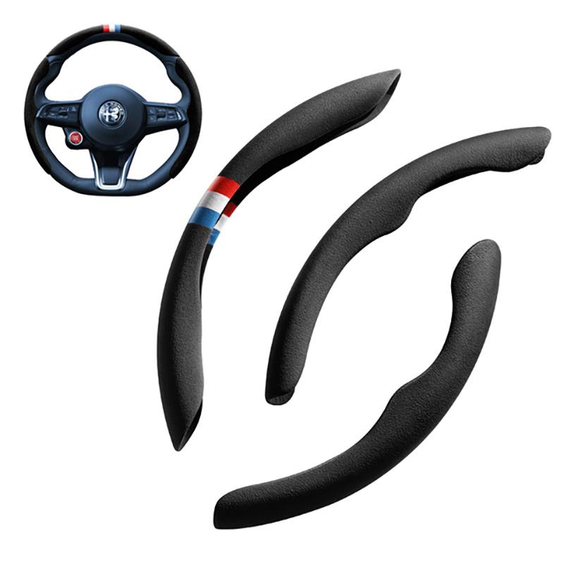 Car Steering wheel Cover Segment Steering wheel protection cover For Alfa Romeo Giulia Stelvio Interior Styling Car Accessories mno522