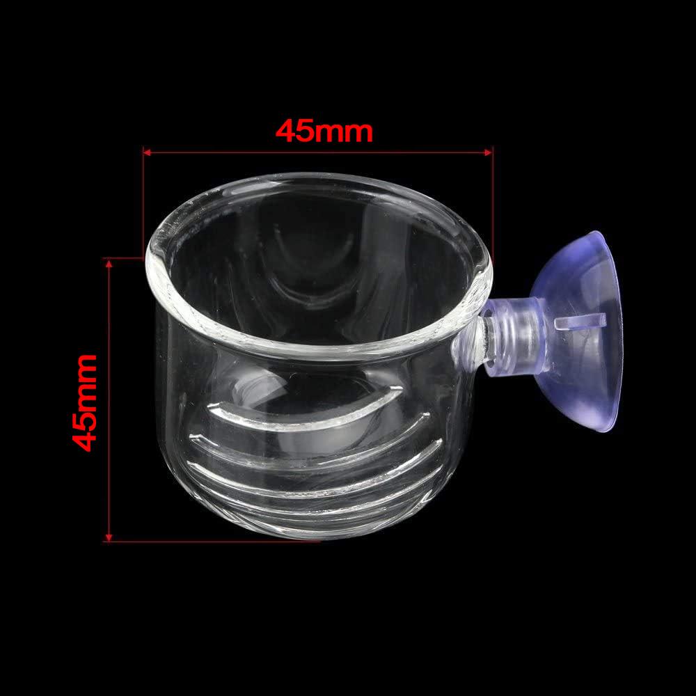 2Pcs Large Glass Feeding Cone Cup Plant Cup Brine Shrimp Live Red Worm Fish Feeder For Aquariums With Seam