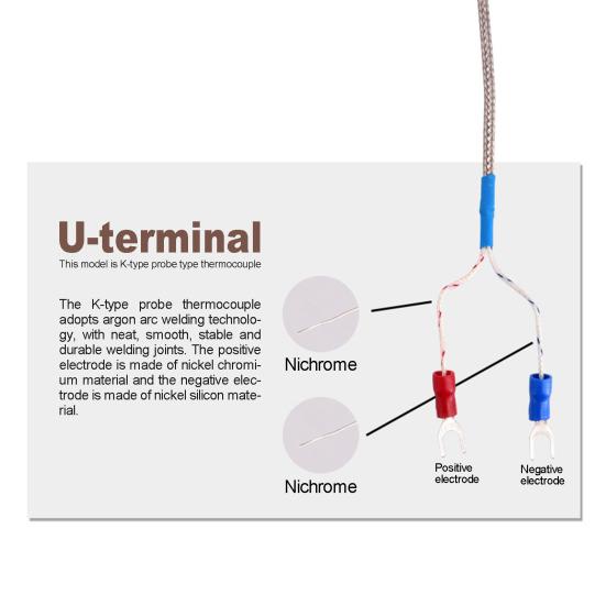 Термопара K-типа 1/2/3/4/5 м, датчик температуры 30 мм, измеритель температуры, резьба M8