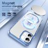 For iPhone 16 Case with Camera Touch Control Button PC + TPU Phone Cover Compatible with MagSafe - Transparent Blue