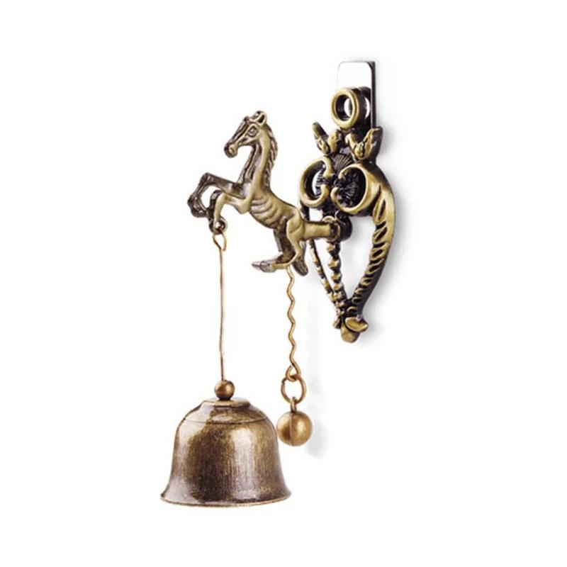 Vintage Metal Bell Door Shopkeeper Luck Knocker Windchime Magnetic Wall Hanging Ornament  Room Garden Store Front Entrance Gift