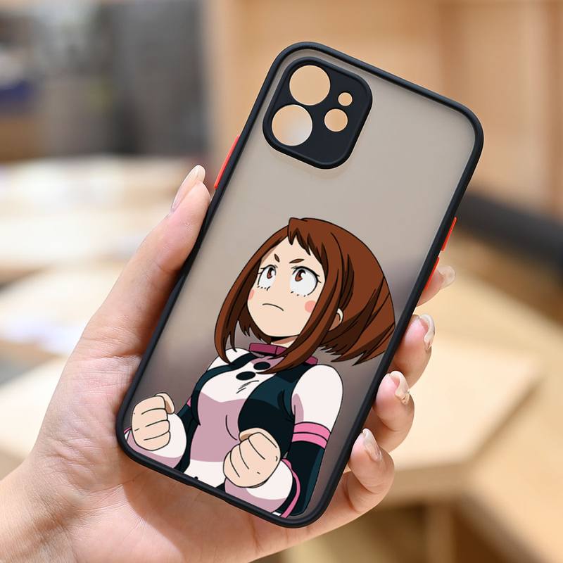 Ochaco Uraraka My Hero Academia аниме чехол для телефона матовый прозрачный для iphone 7 8 11 12 13 plus mini x xs xr pro max чехол