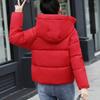 Women Thick Outerwear Solid Hooded Coats  Winter Jackets Short Female Cotton Padded Bread Jacket Coat Stand Collar Overcoat