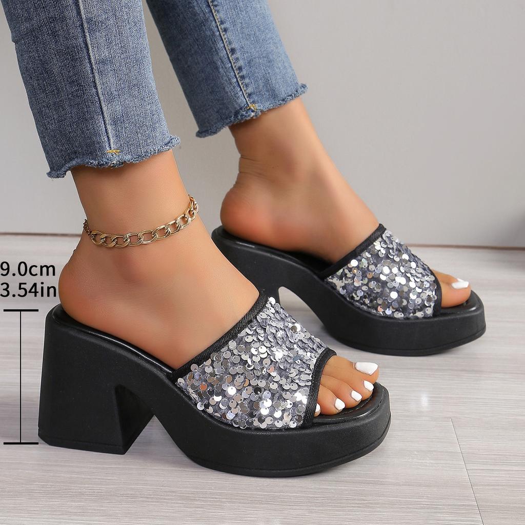 Fashion Women Elegant Wedge Sandals Summer Pumps Platform Sandal Roman Crystal Peep Toe Sandal Ladies Glistening Slippers Plus Size 42