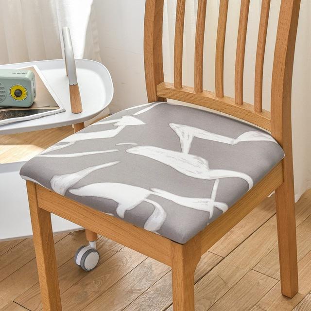 All Seasons Print Seat Cushion Cover For Dining Room Home Decor Spandex Stretch Chair Covers Removable Washable Chair Protector