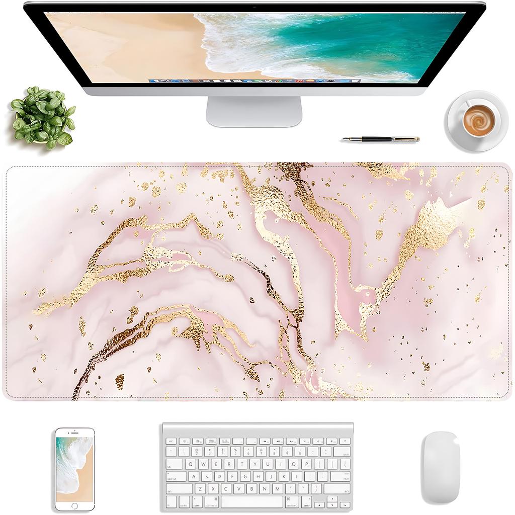 Black Gold Textured Mouse Pad Notebook Ip Computer Office Game Non-slip Rubber New Large Table Mat