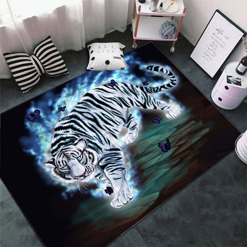 Модный ковер с рисунком тигра на полу, большой ковер с 3D принтом животных, мягкий коврик для гостиной, впитывающий противоскользящий коврик для ванной комнаты