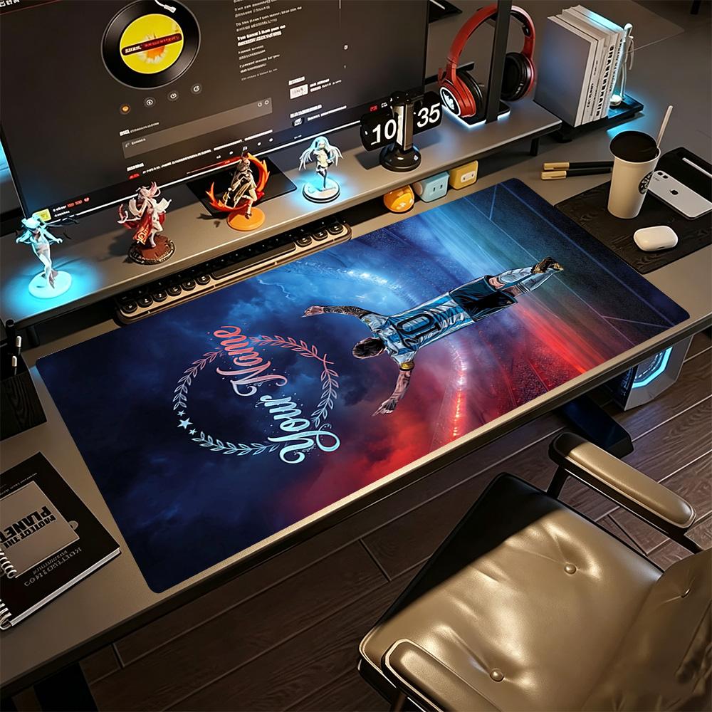 Football Messi Customizable Name Mouse Pad Gaming Laptop Mouse Pad Computer Desk Keyboard Mat Non-Slip Rubber Base Office Desk Accessory