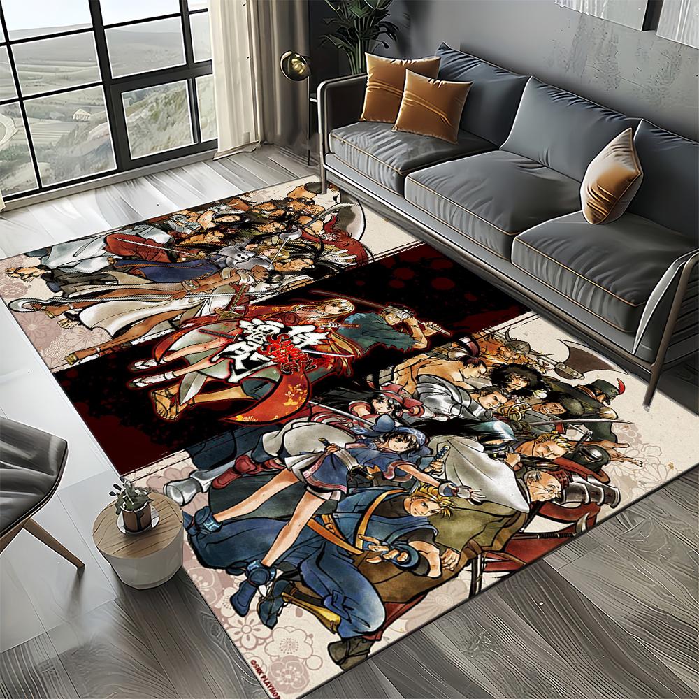 Ретро Игра Samurai Spirits Shodown Хаомару Мультяшный Ковер Коврик для Гостиной Спальни Дома Украшение Дивана, Нескользящий Напольный Коврик