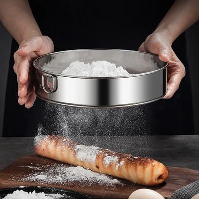 1 шт. Кухонное сверхтонкое сетчатое сито для муки, профессиональное круглое сито, сито для сахара из нержавеющей стали, дуршлаг для выпечки тортов