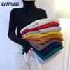 Women's Autumn Turtleneck Pullover Sweater with Long Sleeves, Slim Fit, Simple Basic Solid Color, Top Bottoming Shirt, Female Knitted Sweater