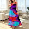 Women's Sleeveless Maxi Dress Boho Colorful Abstract Design,Soft Comfy Fabric,Casual Loungewear for Summer Daily Wear