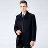 New Men's Autumn and Winter Thick Cashmere Coat Dad's Mid-length Middle-aged Lapel Woolen Woolen and Cotton Coat