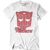 Мужская футболка Transformers, официально лицензированная, стираная, с двухцветным щитом Автоботов (белый), Средняя