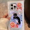Роскошный чехол для телефона с текстурой ледника и цветком черной кошки для iPhone 16 15 14 7 8 Plus 13 Pro Max X XS XR SE 2022, силиконовая задняя крышка