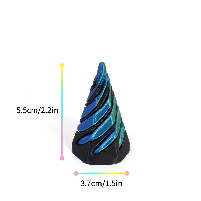 3D Printed Spiral Cone Toy Through Pyramid Toy Spiral Cone Helix Screw Fidget Impossible Pyramid Passthrough Sculpture Decor